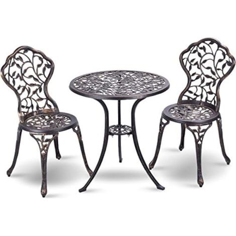 Ensemble de Meubles de Jardin 3 pièces avec 2 chaises et Table, Meubles de Balcon en Fonte d'aluminium, Meubles de terrasse, Ensemble de Jardin, Ensemble de sièges pour terrasse, Balcon, Jardin (1/5)