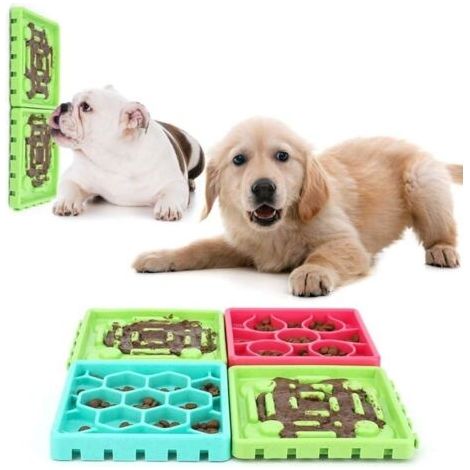 Gamelle à alimentation lente pour animaux de compagnie, mangeoire lente et amusante sans étouffement, tapis à lécher anti-ballonnem (1/5)