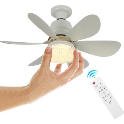 Eovaizge Ventilateur de plafond en cristal avec éclairage, lustre-ventilateur silencieux à 3 vitesses et intensité variable avec télécommande, luminaire-ventilateur d'intérieur pour salon et chambre à (1/5)