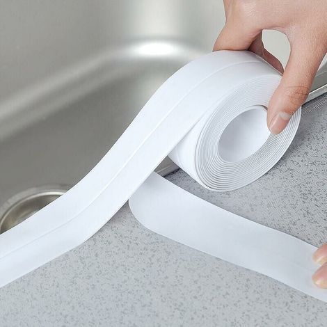 Rouleau de Joints Adhésifs Cuisine et Salle de Bain - Épaisseur 2.2cm - Longueur 3.2m - Blanc (1/5)