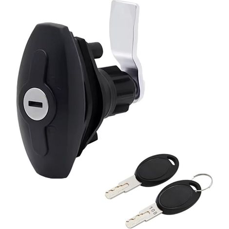 T-Handle Lock Kit Garage Door Lock Camper Trailer Caravan Boat Black (1/5)