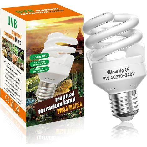 UVB 5.0 E27 9W UVA-Lampe für Schildkröten, Schlangen, Echsen, Aquarium (1/5)