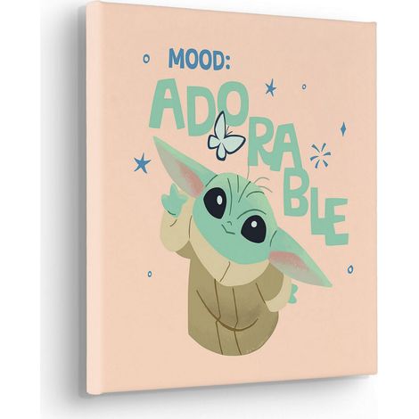 Tableau intissé Le Mandalorien - Petit Grogu Adorable (1/4)