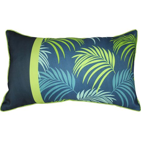Coussin passepoil 30 x 50 cm Blue Végétal (1/2)