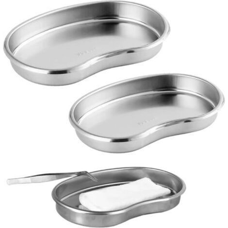 Plateaux en Acier Inoxydable,Plateau en Métal Réutilisable,Plateau À Instruments,Plateau De Laboratoir, Plateaux De Clinique Médical Outil De Laboratoire Utilisé pour Placer des Outils De Laboratoire (1/5)
