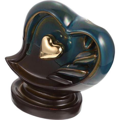 Brûleur Reflux Céramique Forme de Cœur Porte-décoratif Cascade pour Accessoire et Décoration Maison Relaxante