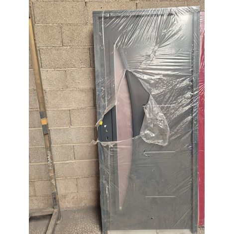 [jamais Utilise]porte D'entree Acier Vitree, Luna Gris Anthracite Ral 7016, H,215xl,90  P, Droit Cotes Tableau (n°19) Gd Menuiseries (1/5)