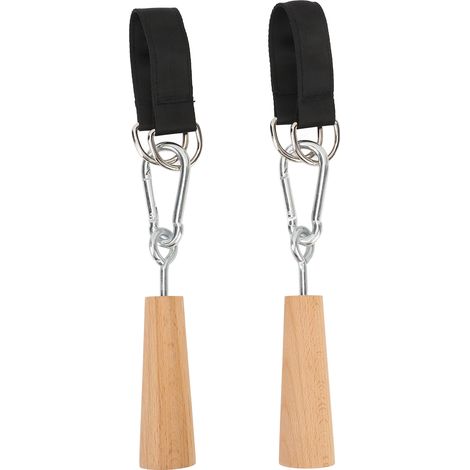 1 paire de poignées de traction en bois, accessoires de fitness professionnels pour l'entraînement des tractions à domicile. (1/5)