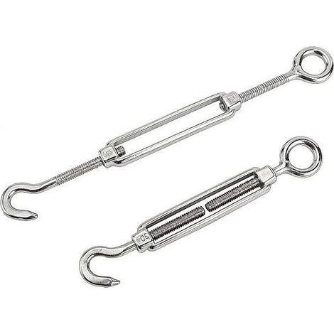 GDHZS- 6Pcs Tendeurs de Câble M8,Crochet de Tendeur en Acier Inoxydable Tendeur Fil a Linge Réglable,Ridoir Robuste pour Câble,pour Voile d'Ombrage (1/3)