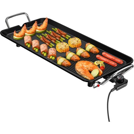 Magicfox – Plancha électrique 1350W – Revêtement antiadhésif – Surface de cuisson 48 x 28 cm – Thermostat réglable pour cuisson précise (1/5)