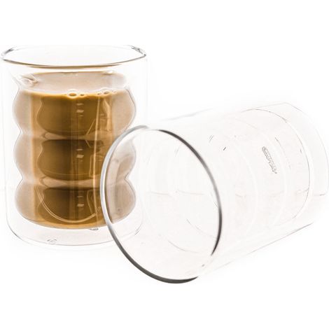Mulex 8 Tlg. Espressogläser Latte Macchiato Gläser Dopplewandig Gläser-Set 200 ml