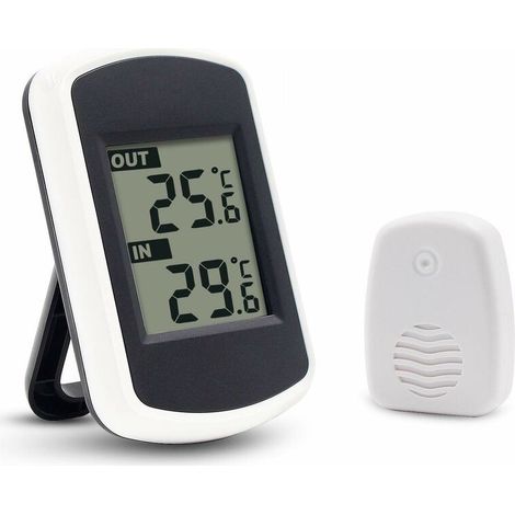 Green Mobility-Thermomètre numérique sans fil pour intérieur ou extérieur, blanc (1/5)
