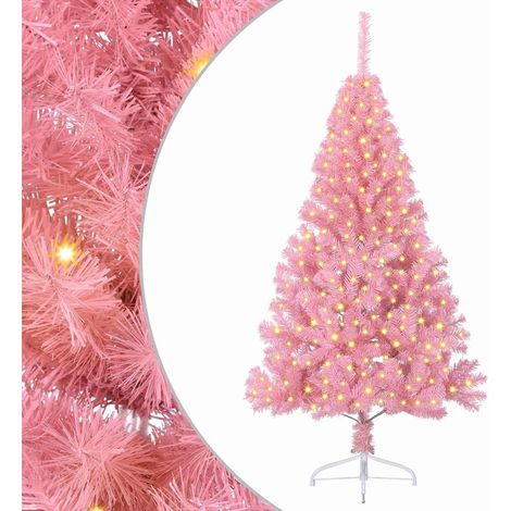 Árbol de Navidad Artificial Preiluminado Rosa 180 cm PVC vidaXL