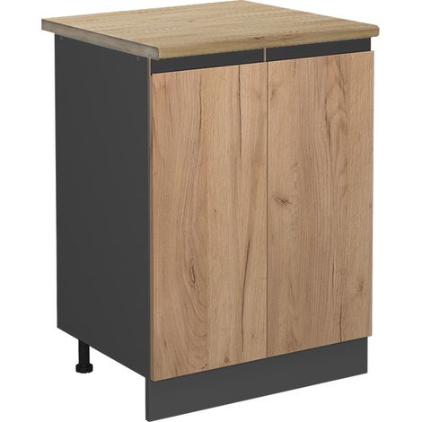Mueble bajo de cocina R-Line, Roble dorado, 60 cm , ET Roble, Vicco