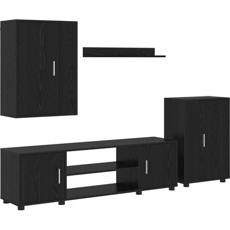Maison Exclusive - Ensemble meuble TV 4 pcs Chêne noir Bois d'ingénierie