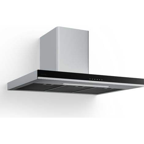 Klarstein Verosteel Dunstabzugshaube 90cm - 881,6 m³/h, A++ Energieeffizienz, Touch-Bedienung, LED, Edelstahl & Glas, 3+Boost Stufen, leise, spülmaschinenfester Filter, abzugshaube