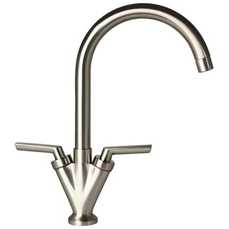 Fusion Swivel Kitchen Sink Mono Mixer Tap Brushed Nickel (1/5)
