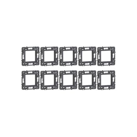 Legrand - LOT de 10 supports simple 1 poste (2M) - Mosaic/Cu00e9liane - Fixation VIS - Ru00e9f. : 080251x10 (1/3)
