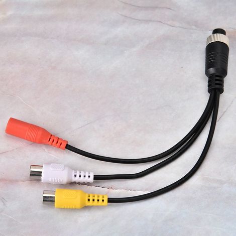 Câble d'extension pour enregistreur vidéo de voiture, adaptateur femelle Air Head vers femelle AV DC pour moniteur. (1/5)