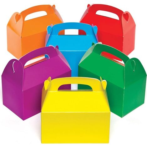 6 cajas de regalo coloridas para niños: para manualidades, decoración y relleno. Cajas para fiestas (15,5 x 8,5 x 9 cm). (1/5)