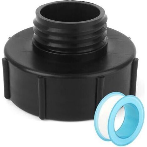 Adaptateur IBC, Robinet Cuve 1000L S100, avec Ruban PTFE, Ruban Etanchéité, IBC Raccord Robinet pour Robinet de Jardin, pour d'adaptateur de cuve (2 Pièce) (1/5)