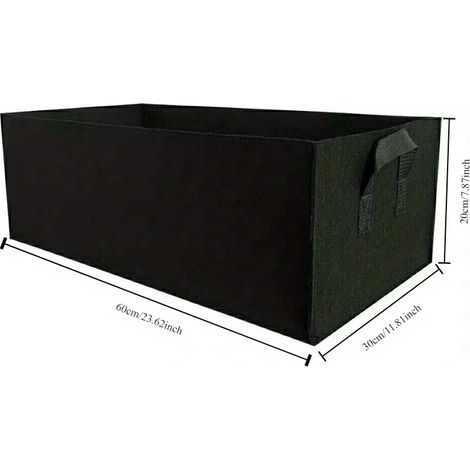 Sac de plantation de jardin (noir) de différentes tailles avec poignée, idéal pour les légumes, les fleurs et les semis, ainsi que pour les pots de fleurs d'extérieur. (1/4)