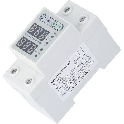 Stromschutzrelais AC220V mit intelligenter LED-Anzeige für Über- und Unterspannungsschutz im Haushalt, 63 A (1/5)