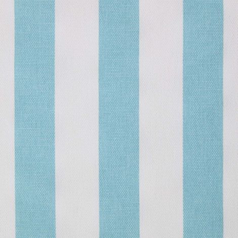 HOMESCAPES Blau-weiß gestreifter Baumwollstoff – Meterware breite Streifen, 150 cm breit