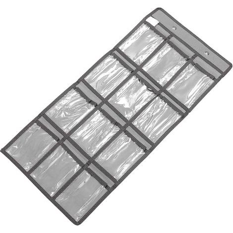 Organiseur de téléphone portable scolaire à poches transparentes grises, compatible avec les appareils de rangement (1 pièce) (1/5)