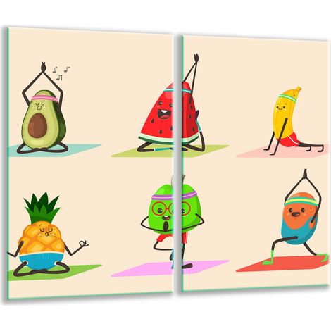 Schneidebrett aus Glas, 2x 30x52 cm, Pop-Art (1/5)