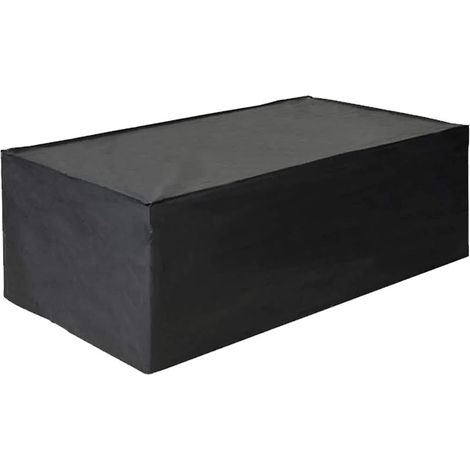 Housse pour mobilier de jardin 242×162×100 cm, protection imperméable et anti-poussière, polyester Oxford noir (1/3)