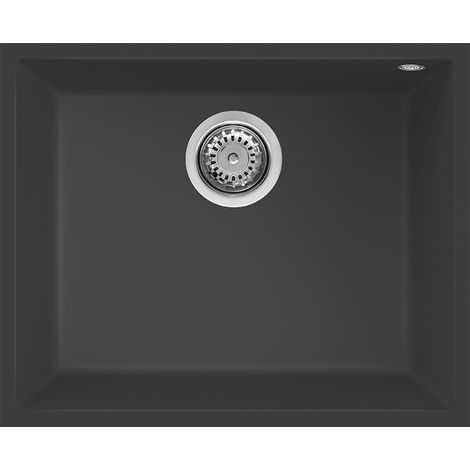 Lavello Elleci Incasso 1 vasca 54x44 Quadra 105 Sottotop Granitek Antracite LGQ10559BSO