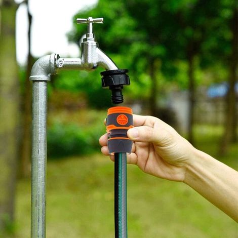 Set di 6 connettori rapidi e terminali, connettore in plastica per tubo da giardino, accessori per irrigazione rapida (1/3)