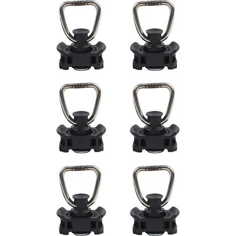 Lot de 6 embouts de verrouillage de voie en acier inoxydable, résistance à la traction de 500 daN, système de rail d'avion avec trou de 20 mm, pour camions, remorques, camionnettes (1/4)