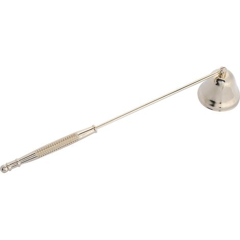 1-teiliger, glockenförmiger Kerzenlöscher aus Edelstahl mit goldenem Dochtschneider (1/5)