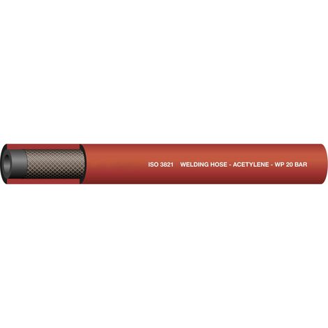 Tuyau Rouge RS PRO, diamètre interne: 6.3mm, longueur 25m, pour Acétylène Gaz ( Prix pour 1 )