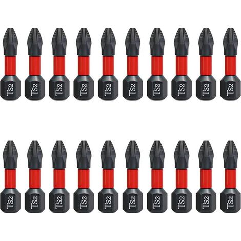 20PCS 25mm Embouts de Tournevis à Tête Tournevis Cruciforme PH2 Embout Visseuse Aimanté, Mèche Croisée Antidérapante Embout Visseuse Magnétique à Tige Hexagonale