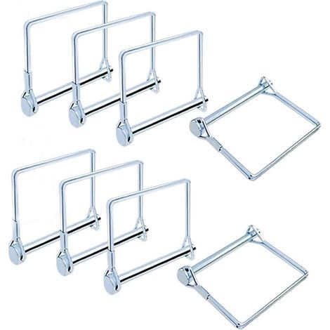 Juego de 8 pasadores de bloqueo de acero cincado, 6 mm de diámetro – 70 mm de longitud – Para remolques y enganches – Resistente a la corrosión (1/5)