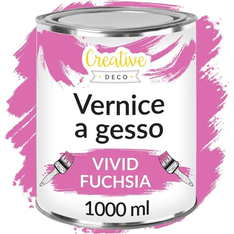 Creative Deco Vernice a gesso Fucsia 1L Opaca e Lavabile per Mobili in Legno