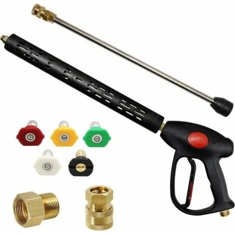 Zubehör für Hochdruckreiniger, Ersatzpistole für Hochdruckreiniger mit 16-Zoll-Verlängerung, 4000 PSI, Hochdruckpistole mit M22-15-mm- oder M22-14-mm-Anschluss (1/4)