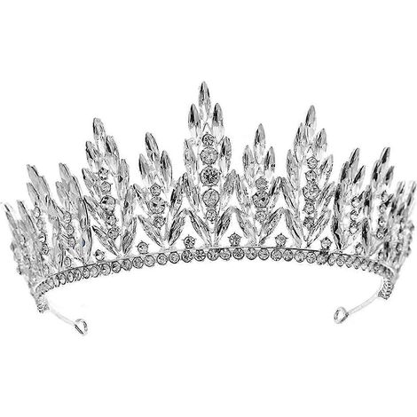 Hochzeitstiara, Braut-Haarschmuck, elegante Haarspange, modisches Kronen-Haarband, Haarband für Abschlussball, Geburtstag, Hochzeit, Mädchen-Style A Silver