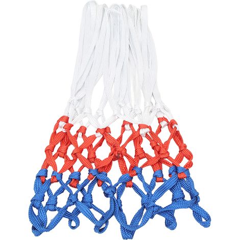 Filet de basket-ball robuste de remplacement, 2 pièces, cerceau d'épissure de couleur blanc rouge bleu (1/5)