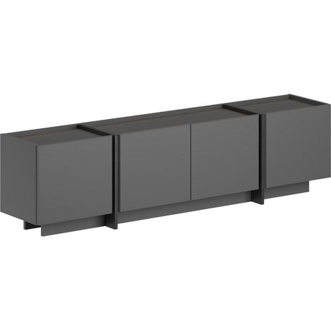 Meuble TV en bois "Lowen" - 180 x 35 x 46 cm - Anthracite / Noir