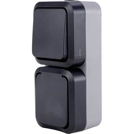 REV Completo Combinazione interruttore/prese AquaStorm Grigio chiaro, Nero 0004860400 1 pz. (1/5)