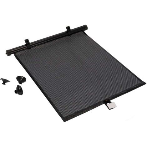 Rideau Enroulable pour Fenêtre de Voiture, Pare-soleil Latéral en Plastique, Hauteur Réglable, Fixation avec 3 Ventouses, Protection UV, Intimité (Noir, 40 x 45 cm) (1/2)