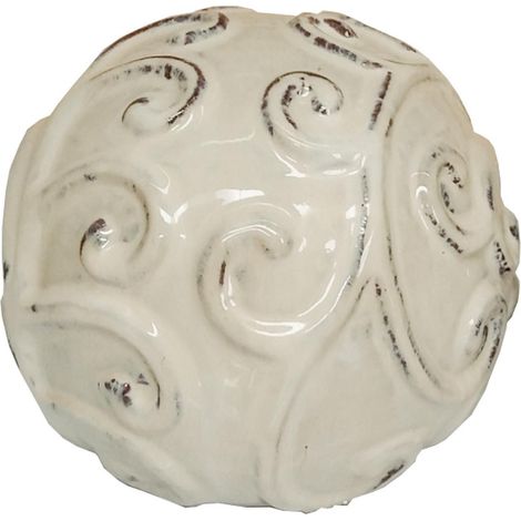 Kugel Cambridge creme 30cm Steingut glasiert