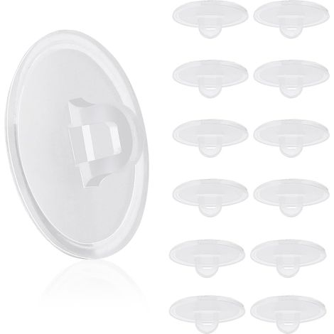 Packung mit 50 robusten, selbstklebenden Deckenhaken aus transparentem Kunststoff, kein Bohren erforderlich, für die Wohnzimmerdekoration, 22 mm