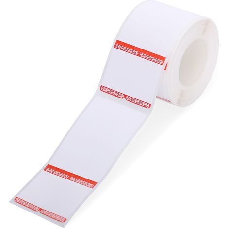 Selbstklebendes Thermotransfer-Etikett für Schmuck, wasserfest, ölbeständig, reißfest, aus synthetischem Papier für DP23-Thermodrucker, 1 Rolle 30 x 25 mm + 45 mm, 100 Blatt (1/2)
