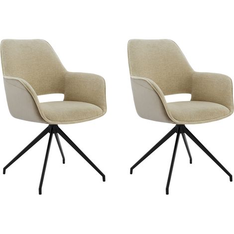 CHITA Polsterstuhl 2er Set, 360° drehbar, ergonomisch mit Rückenlehne, Samt, Chenille, OEKO-TEX, Metallgestell, Esszimmerstuhl, Bürostuhl, Küchenstuhl, 4-Fuß-Stuhl