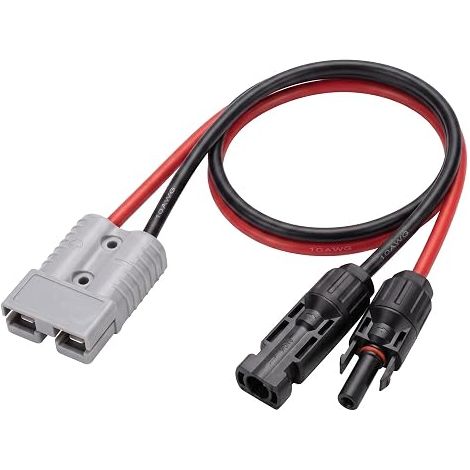Câble Solaire 10AWG 30cm Compatible avec Anderson 50A et Fiches pour MC4 (1/5)